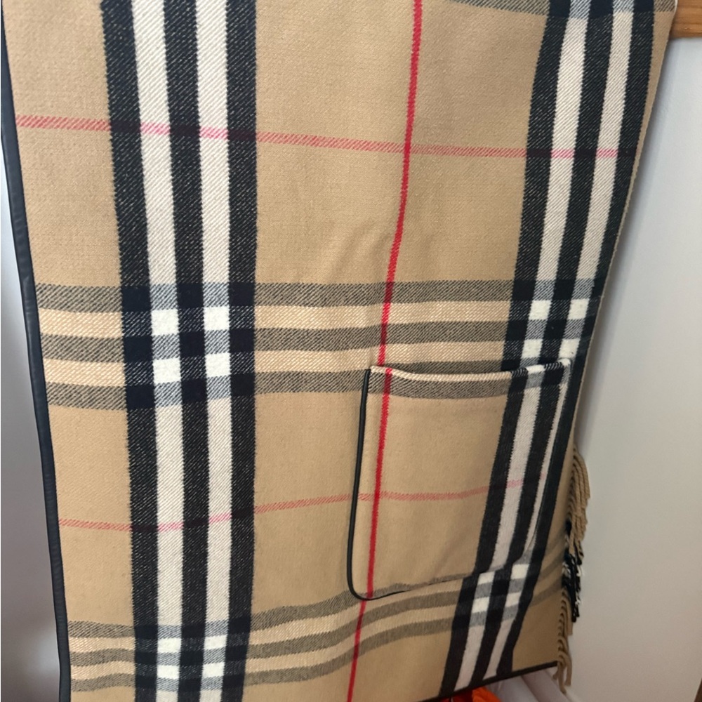 Burberry Beige and Black Plaid Scarf